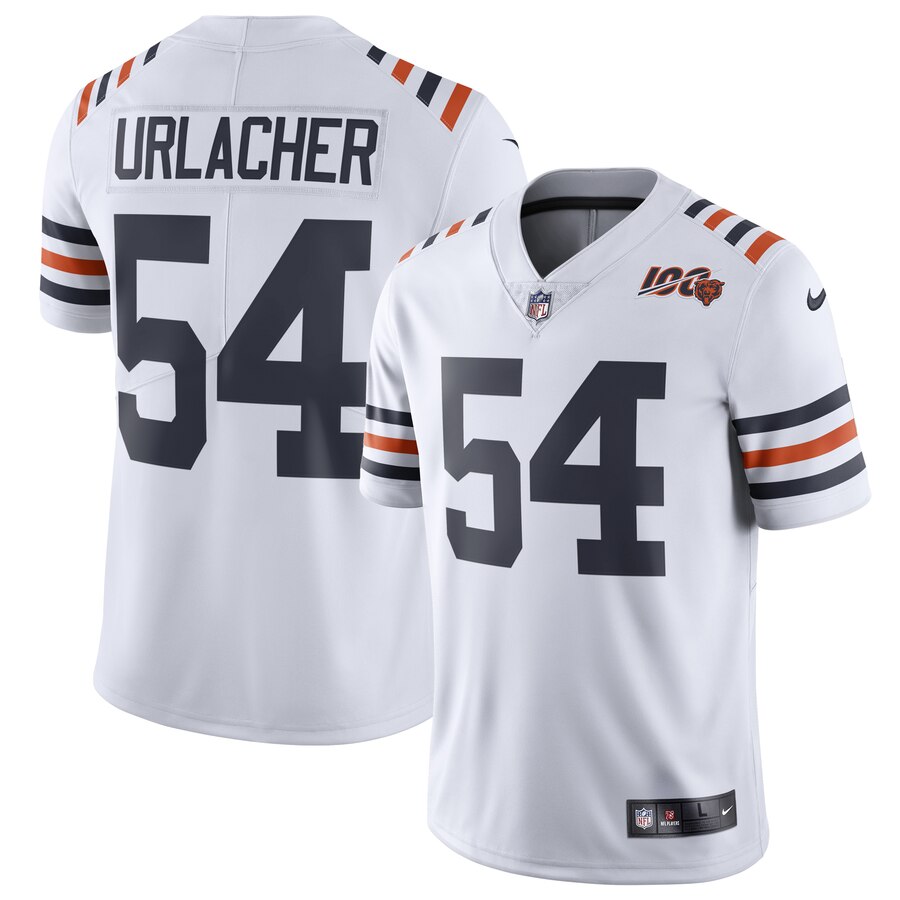 Men Chicago Bears #54 Urlacher White 100th Anniversary Nike Vapor Untouchable Player NFL Jerseys